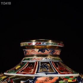 元金地五彩单骑救主人物故事虎头罐