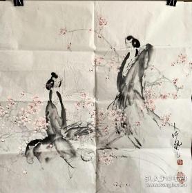 江风国画四尺斗方花鸟人物552