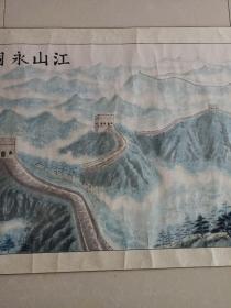 国画。作者：杨文海，著名老画家。画心尺寸：138X68厘米。