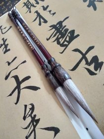老善琏湖笔 熊毫书画 白熊 灰熊相间 2000年制笔 大号58*12mm合售