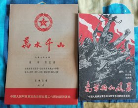节目单；1956年 北京 【万水千山】 六幕七场 话剧 【本菊荣获演出一等奖。导演一等奖.设计一等奖.舞台制作一等奖 】==【安第斯山风暴】八场话剧 中国人民解放军总政话剧团
