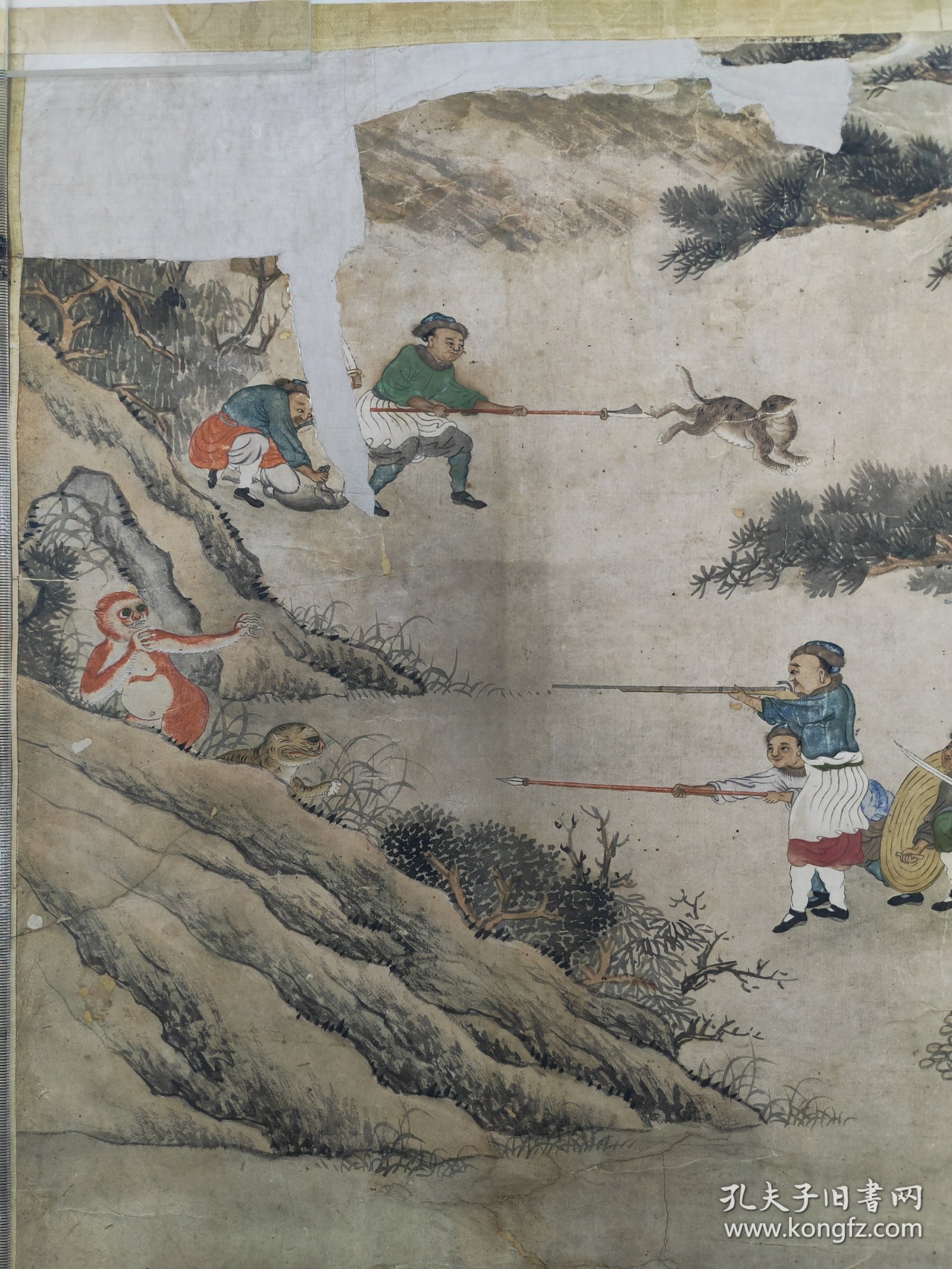 清中晚期，无款，行猎图