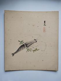 老画 画心 卡纸 色纸 手绘 回流字画 民国 日本回流 b14