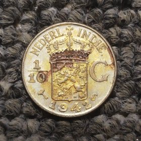 1942年荷属东印度1/10盾小银币