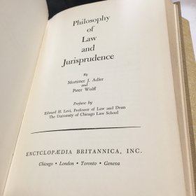 PHILOSOPHY OF LAW AND JURISPRUDENCE preface by edward h .levi