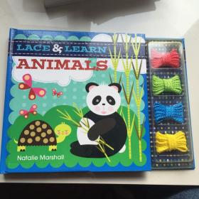 英文原版  LACE LEARN ANIMALS  儿童绘本纸板书