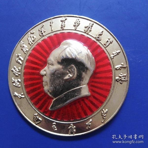 毛主席像章，大海航行靠舵手干革命靠毛泽东思想，背面，革委会成立纪念