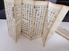 清代白棉纸经折装；写刻字体【经折】五折，字大如钱；墨色浓郁；刻印精良！可装镜框装饰书房，增添文化品位；可赠送亲朋；百年以上故纸，不可轻弃也【迷