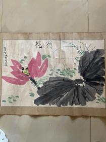 写意花鸟画国画水墨荷花卉字画作品横幅纯手绘