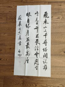 名人名家 启先生 书法 软片尺寸:99x50(cm)，纯手绘。