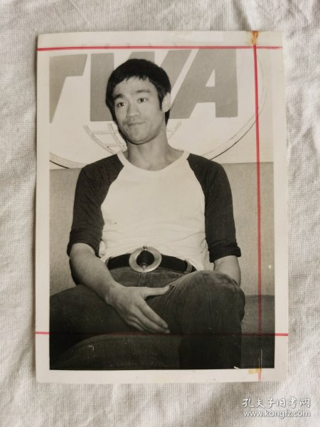 70年代初李小龙黑白照片，原照，12.6x9cm