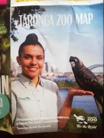 TARONGA ZOO MAP澳大利亚塔龙加动物园导游图 2023年 8开折页 英文版 动物园位于新南威尔士州首府悉尼市。与动物饲养员互动时间表。