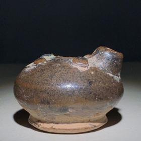 宋代老窑瓷酱釉鸟食罐