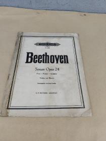 老乐谱 外文原版 EDITION PETERS 彼得斯版 Nr.4066. Beethoyen Sonate Opus 24 贝多芬‘春’奏鸣曲 小提琴 钢琴 24号 【品相如图】