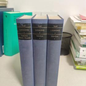 国内现货  德语版  莱辛文集  三卷本全   
Lessings Werke. (Erster Band: Gedichte - Fabeln - Dramen; Zweiter Band: Schriften I; Dritter Band: Schriften II. 3 Bde.) Erläuterungen v. Bodo Lecke.  布面精装/带函套  德文原版