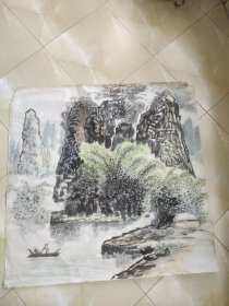 画家手绘山水画作品保真迹.，可惜没有落款，..