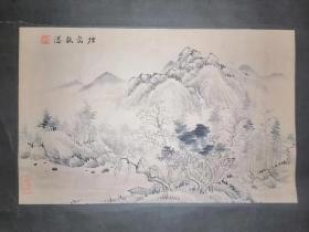 民国浙江名家吴祖望山水镜心。