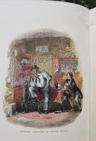1905年CHARLES DICKENS ：Dombey and Son狄更斯《董贝父子》， 精美版画插图，英文原版，蓝色布面精装，内有大量彩色插图和版画插图