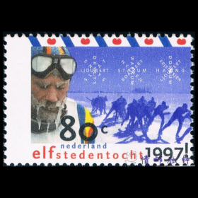 荷兰邮票1997年 越野滑雪锦标赛 体育运动竞技 季节冬 新 1全
