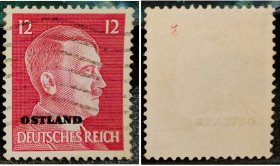 2-753德占奥斯兰邮票，人物肖像（原票德国1942年发行），12芬尼信销1枚（雕刻版）。