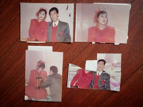 90年代初破裂的婚姻系列之八，结婚迎亲洞房照片四张，1993年，（详见说明）