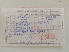 托收承付结算全部部分拒绝承付理由书（江西省萍乡市商业局革命委员会茶厂）