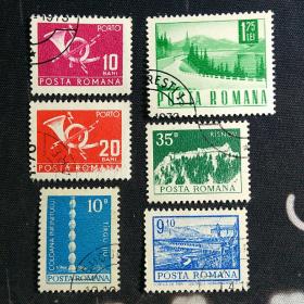 外国邮票 罗马尼亚 早期邮票1组 共6枚
