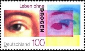 德国邮票1996年远离毒品.眼睛.医疗健康 1全