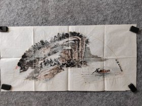 师亚兰老师山水小扇面画，师亚兰，女，生于陕西西安临潼区，现为陕西省美术家协骊山创作中心创作员，西安市美术家协会员，西安盛唐书画研究院创作基地画家，陕西省临潼金秋书画社理事，亚洲女子书画联盟会会员，2021年在西安市美协职工书画展作品 《清荷》荣获优秀奖， 国画 《欣欣向荣》 荣获特等奖。 在 2021年书画展中《荷花》小品获特等奖