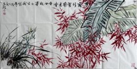 【终身保真字画】魏玉新137X68cm！6
        号龙凤山人，安徽萧县人，师承于著名书画家欧阳龙先生，毕业于中央美院，后攻读于中国美术学院国画系。现为中国美术家协会安徽会员，中国人民大学美术系客座教授、清华大学美术学院国画系助教。中国书画研究院名誉院长、导师和考官。中国北京书画艺术研究院院长。中国书画艺术之乡萧县美协名誉主席，萧县毛泽东书画研究会名誉会长等，国