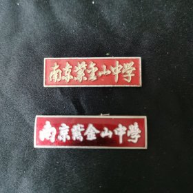 南京紫金山中学 校徽两枚 不同时期 少见