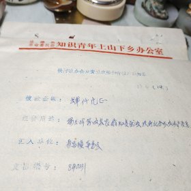 扶持社办企业安置农婚知青拔款通知单！建德县革命委员会知青办拨款金额肆仟元！一九七九年！