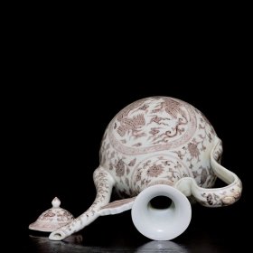 明宣德釉里红凤纹壶2 37/28厘米