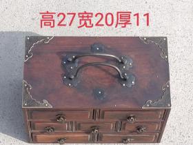 济南城中村拆迁收到红木多宝盒，首饰盒，老铜件齐全，全品包老正常使用