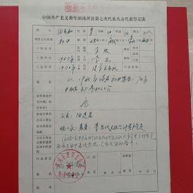 1971年12月10日，中国共产主义青年团商河县第七次代表大会代表登记表12（11-2）（生日票据，手写资料，历史资料，档案材料）