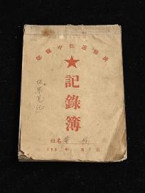 老记录本，中医手抄本，老记录簿，1958年 邹县中医进修班记录簿，老中医手抄本，伤寒笔记，近100页，密密麻麻详细记录讲解伤寒理论知识。