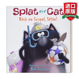 英文原版 Splat the Cat: Back to School, Splat! 啪嗒猫回学校 纸板书绘本 英文版 进口英语原版书籍
