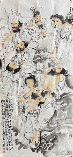 褚大雄先生精品八仙过海  143*68.5cm