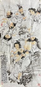 褚大雄先生精品八仙过海  143*68.5cm