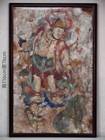 【墙皮壁画】精品人物纹墙皮画，整体壁画抠存，新裱老画。别墅、酒店会所装饰佳品 墙皮画也叫壁画。存放窑洞 石窟 墙壁上。殿宇、寺庙，石窟和之中的壁画是珍贵历史遗存。2