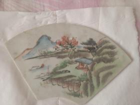 民国时期的浅绛彩山水人物瓷板画