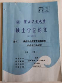 工业机械技术资料：爆炸冲击载荷下猪胸肺部的损伤行为研究（于晨硕士论文）