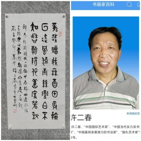 许二春书法作品 大篆体龙岁赠我一杯酒 四尺四开34*68 真人真迹放心收藏！