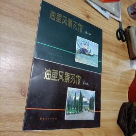 油画风景习作（活页本两册合售，黄乃源12张全，谌北新12张全）品好