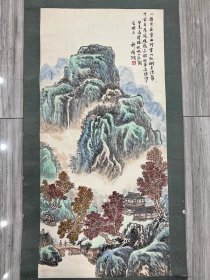 许南湖《秋林山居图》，尺寸78/38
1906年生于昆山周庄，黄宾虹入室弟子，出版有《许南湖画集》，保真！