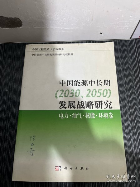 中国能源中长期（2030、2050）发展战略研究：电力·油气·核能·环境卷