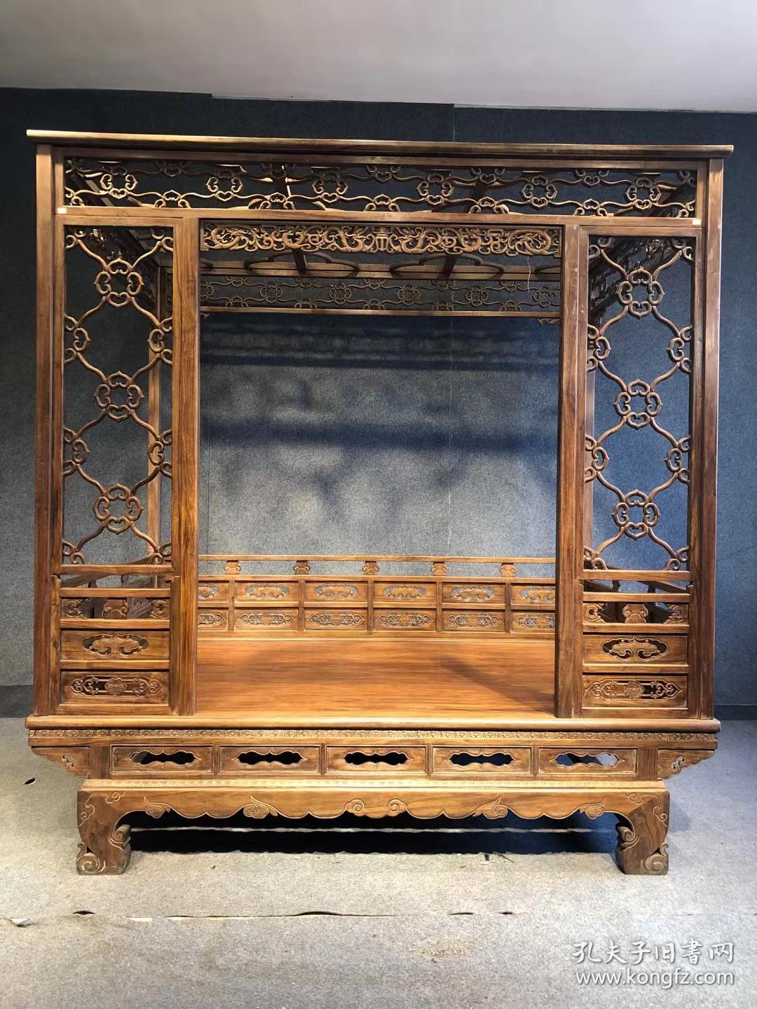 古董传世木器明清老家具清代海南黄花梨架子床