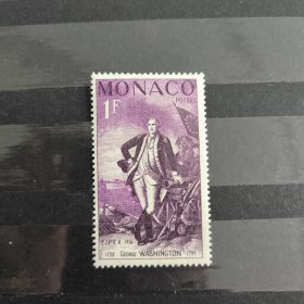DDR501摩纳哥邮票1956年4月3日。纽约国际邮票展览会 名人人物 乔治·华盛顿1732-1799美国第一任总统 新 1枚 低值