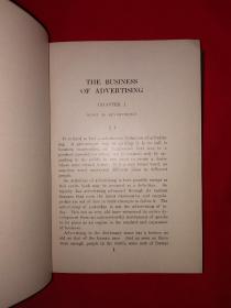 稀见孤本丨THE business of advertising（全一册精装版）内有大量插图1919年英文原版老书，存世量极少！详见描述和图片