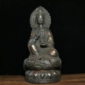 纯铜背光观音摆件 收藏佳品
